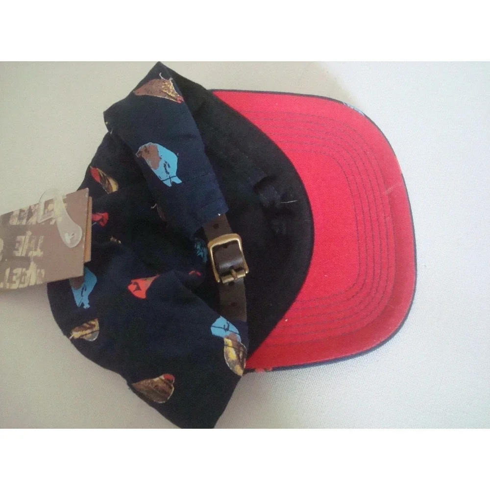 BIRDS MAKERWEAR BIRDCAGE LEATHER STRAPBACK HAT CAP‎ VINTAGE DEADSTOCK A1